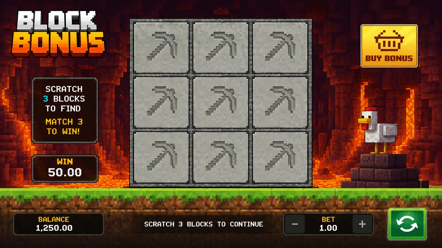 Block Bonus в Mine Slot 2 со scratch-механикой