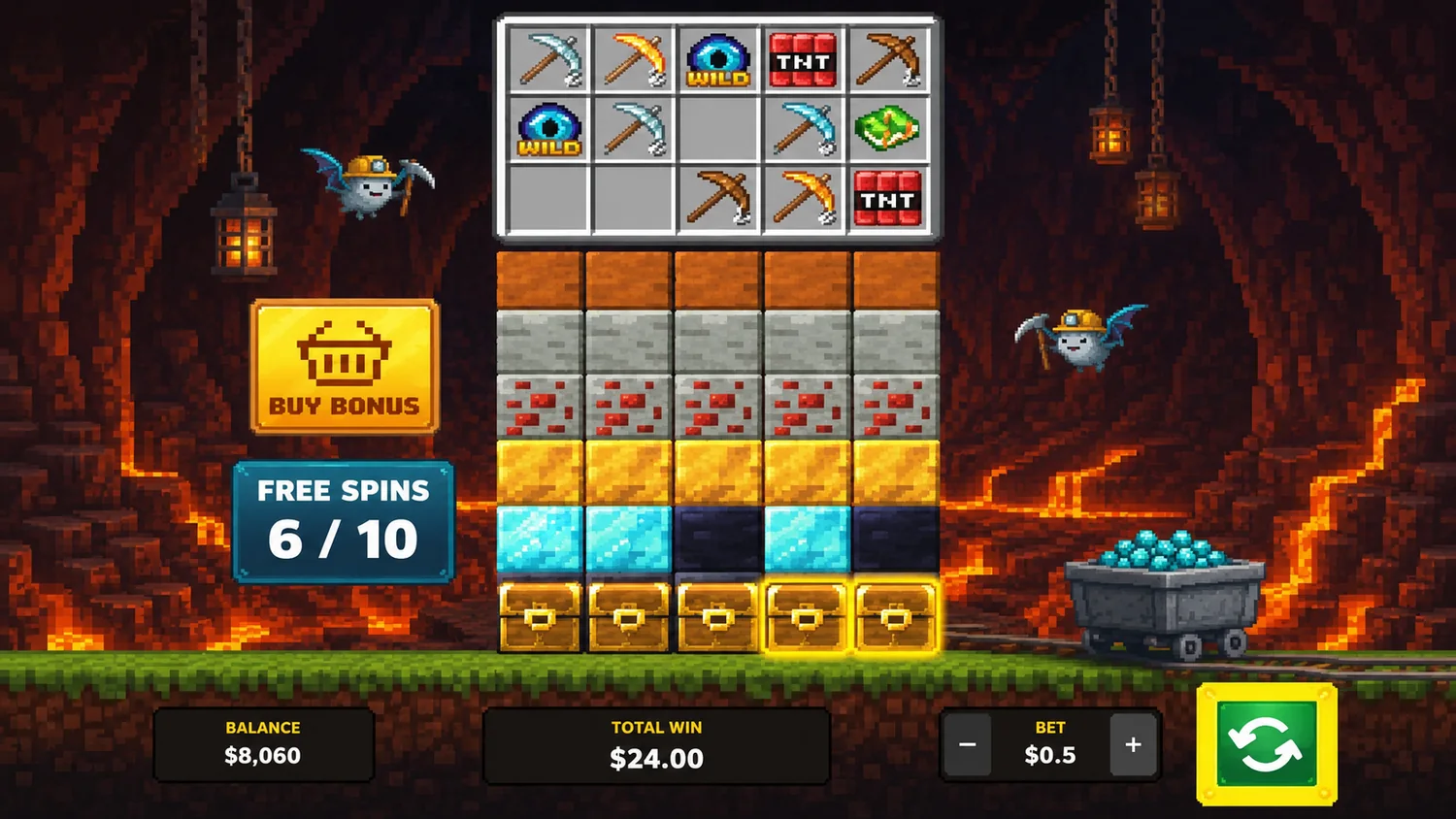 Фриспины Mine Slot 2 с сохранением прогресса шахты