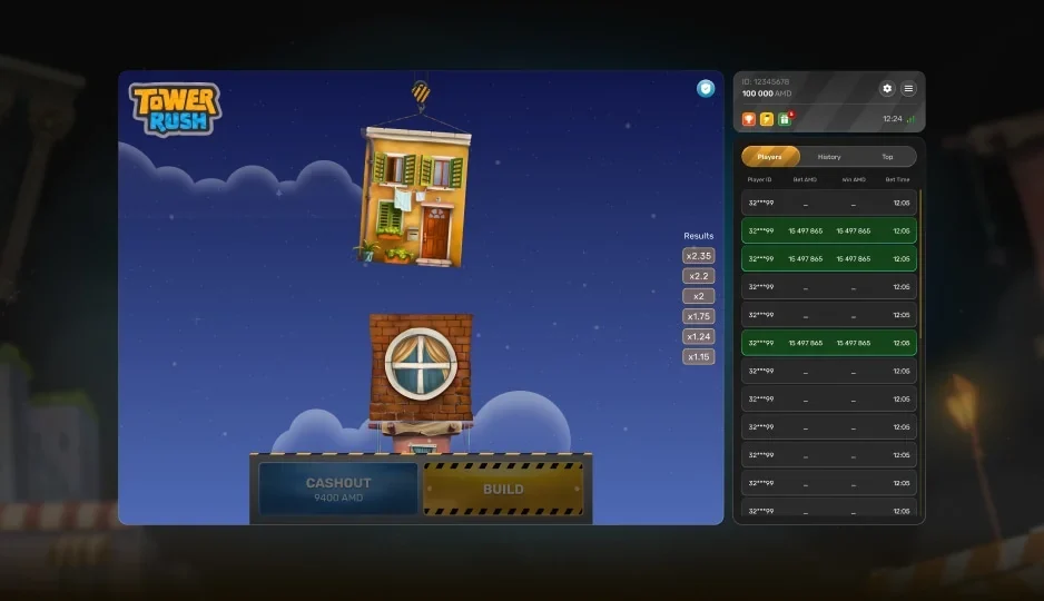 Ночной раунд Tower Rush с новым этажом над башней
